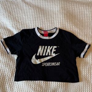 Nike Black & White Cropped Tee
